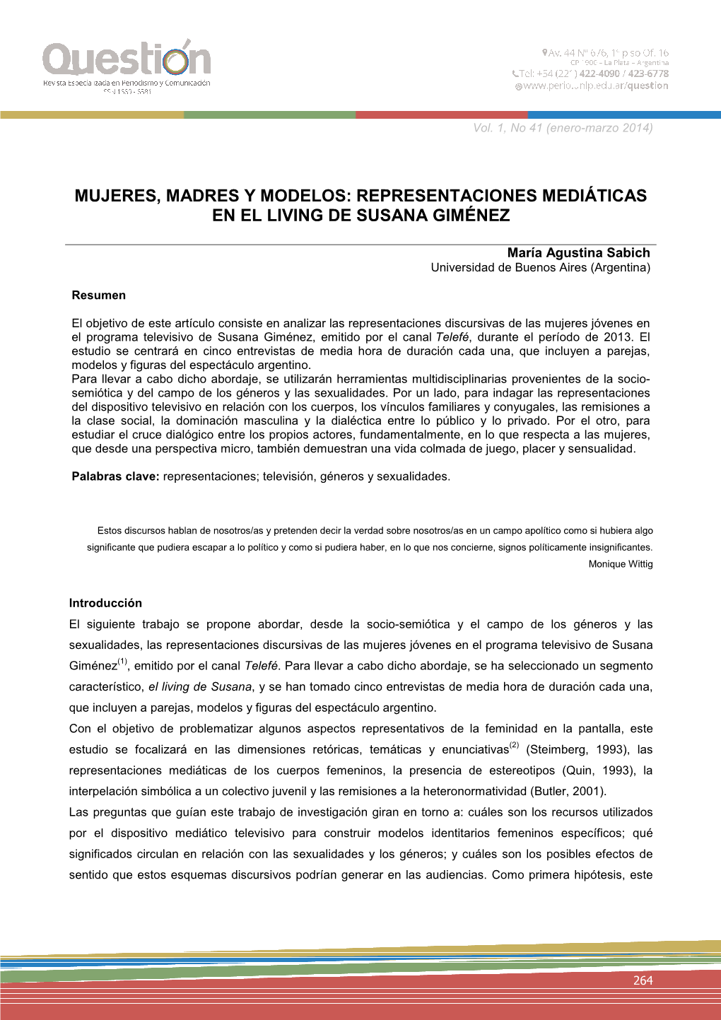 Representaciones Mediáticas En El Living De Susana Giménez