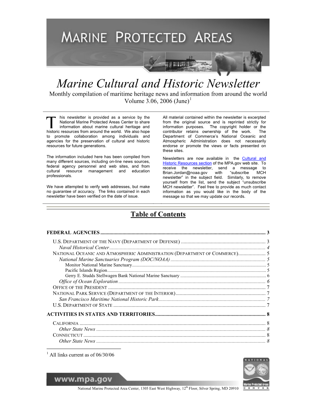 Marine Cultural and Historic Newsletter Vol 3(6)