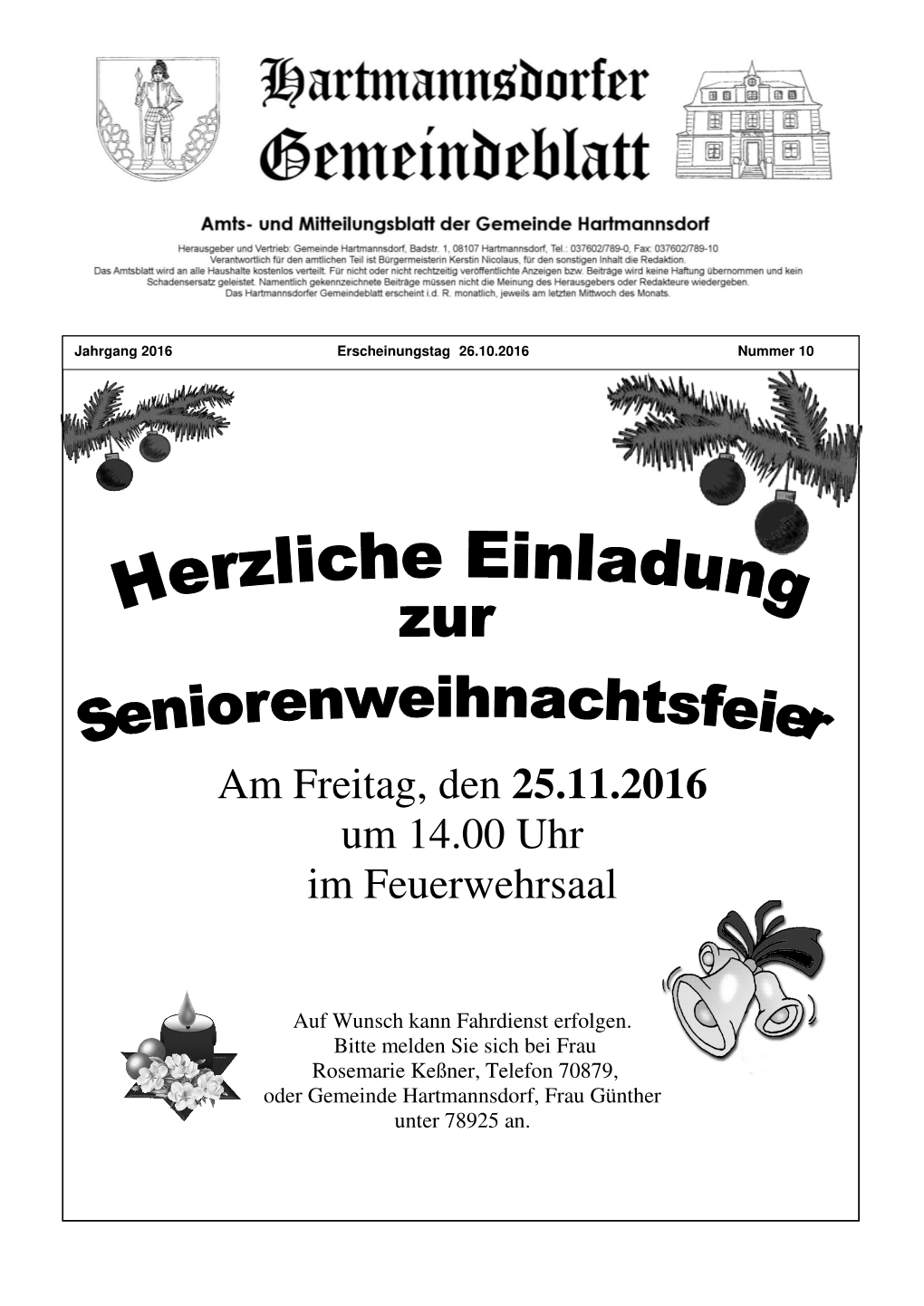 Oktober 2016 Hartmannsdorfer Gemeindeblatt Seite 2