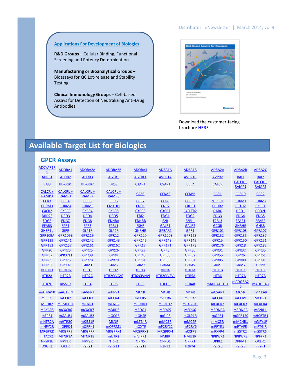 Available Target List for Biologics