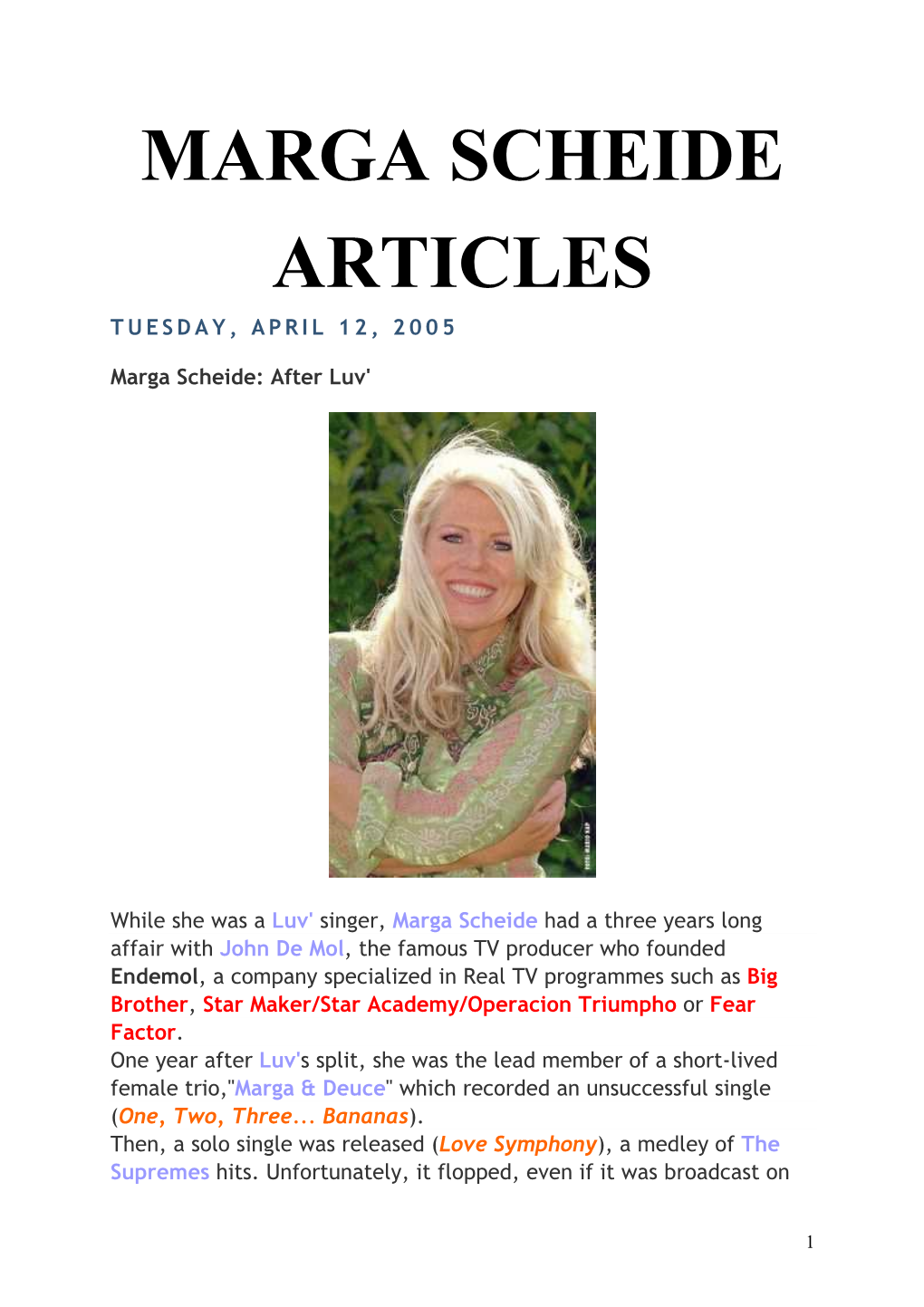 Marga Scheide Articles