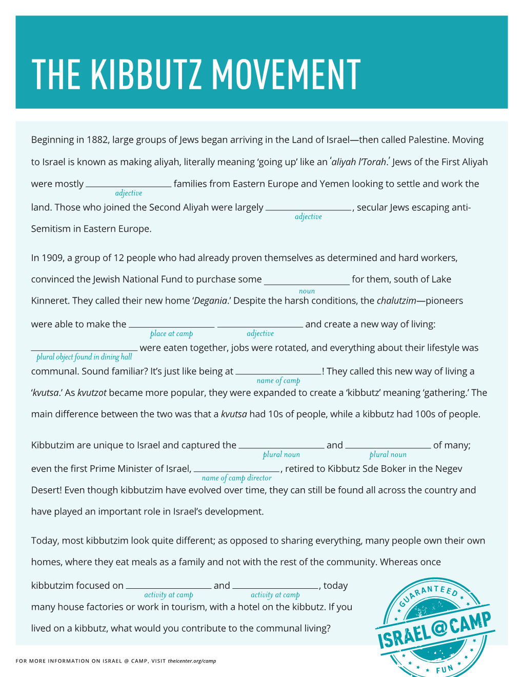 The Kibbutz Movement