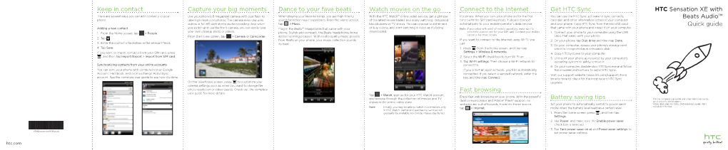 HTC Sensation XE with Beats Audio™ Quick Guide Get HTC Sync