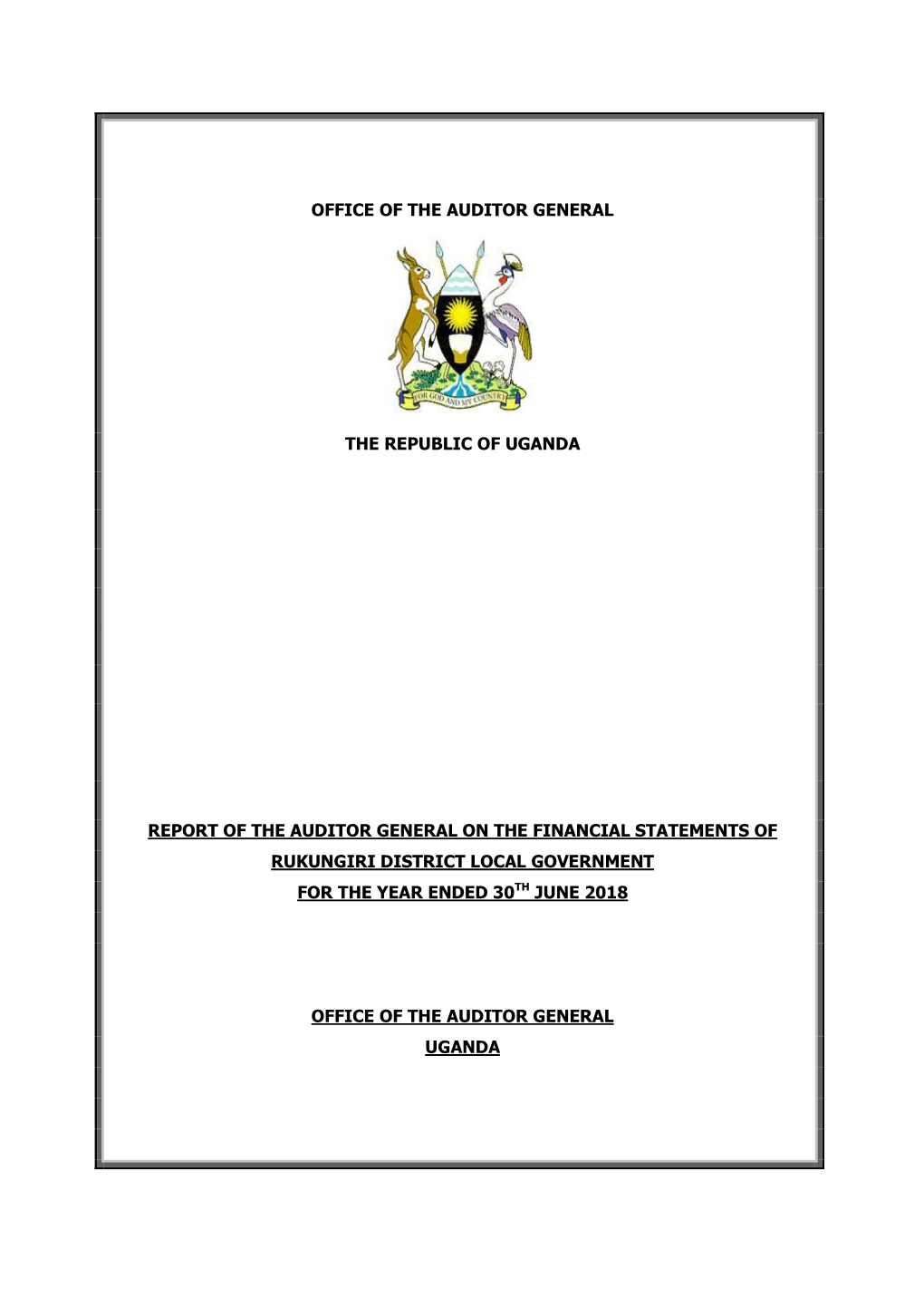 Office of the Auditor General the Republic Of