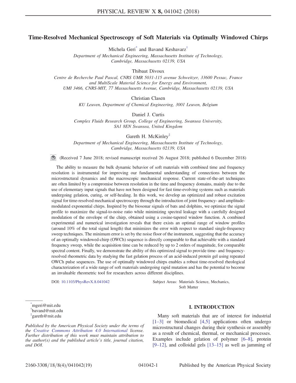 Time-Resolved Mechanical Spectroscopy of Soft Materials Via Optimally Windowed Chirps