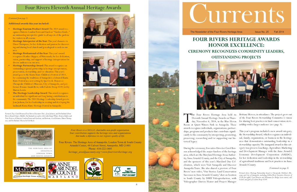 Newsletter 25 – Fall 2014