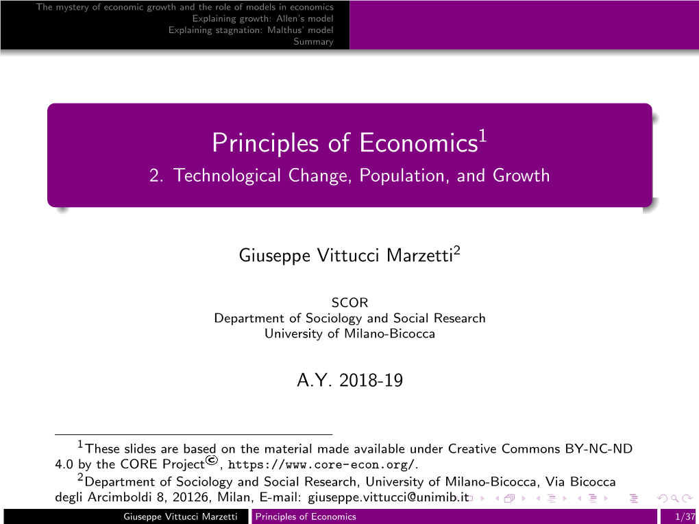 2. Technological Change, Population, and Growth