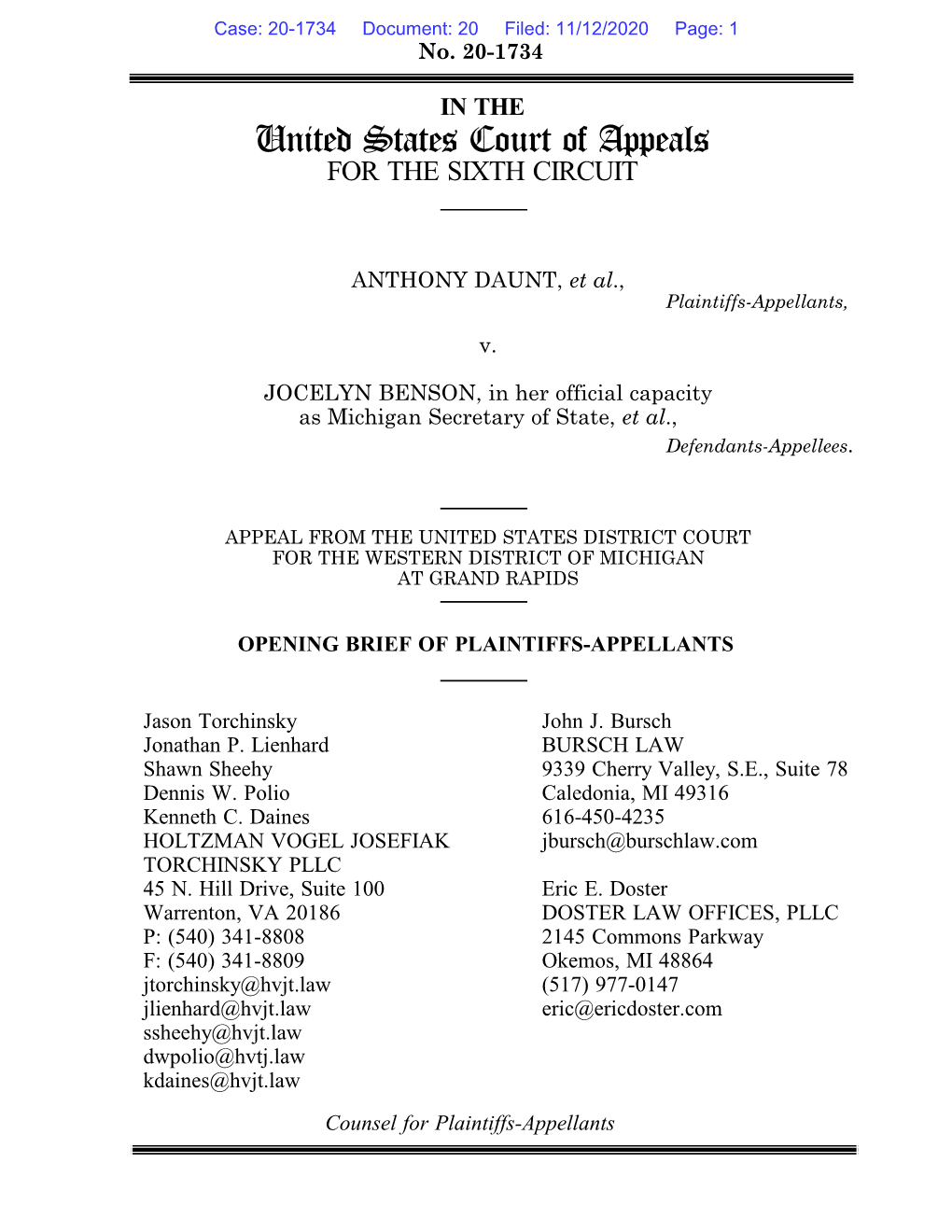 Plaintiffs-Appellants' Brief