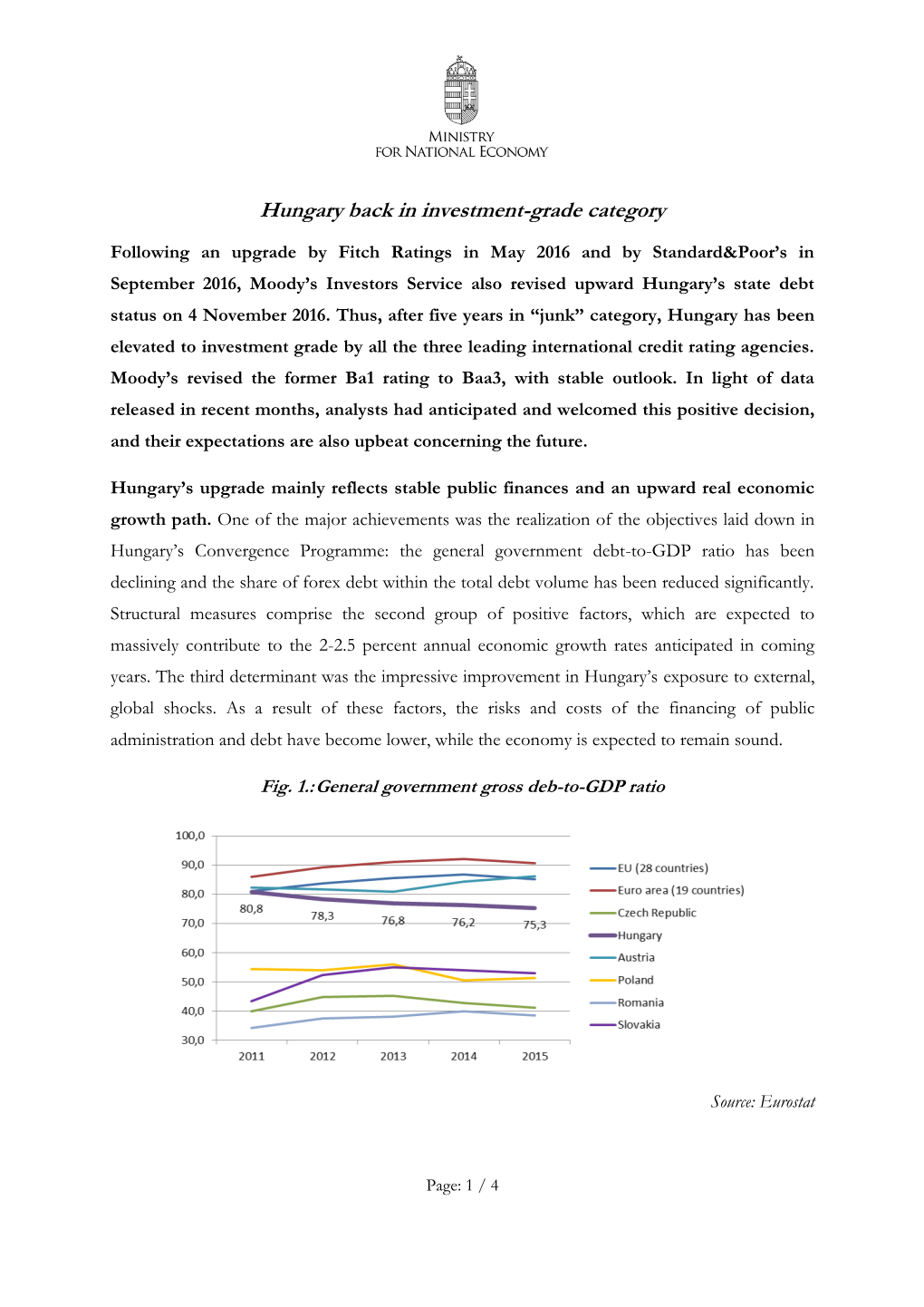 Hungary Back in Investment-Grade Category