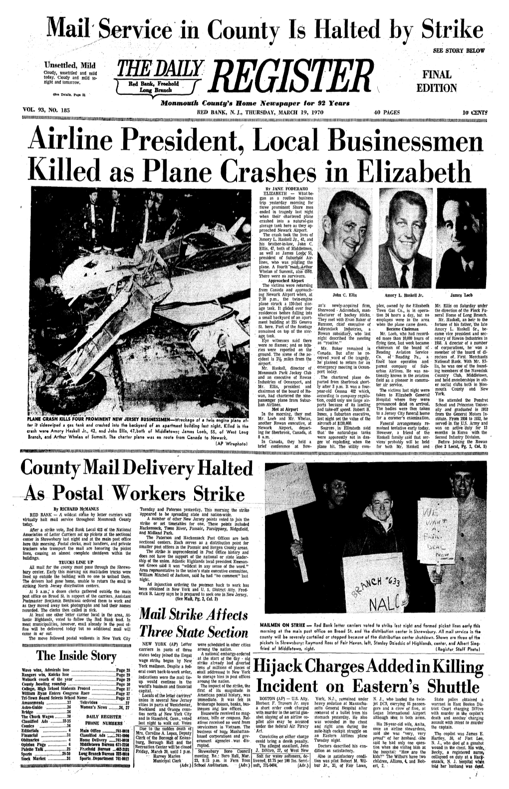 Airline President, Local Businessmen Killed As Plane Crashes in Elizabeth
