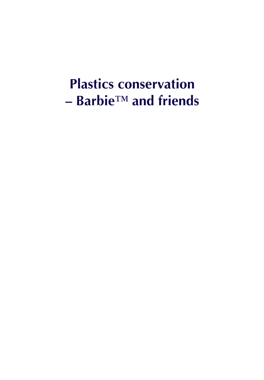 Plastics Conservation