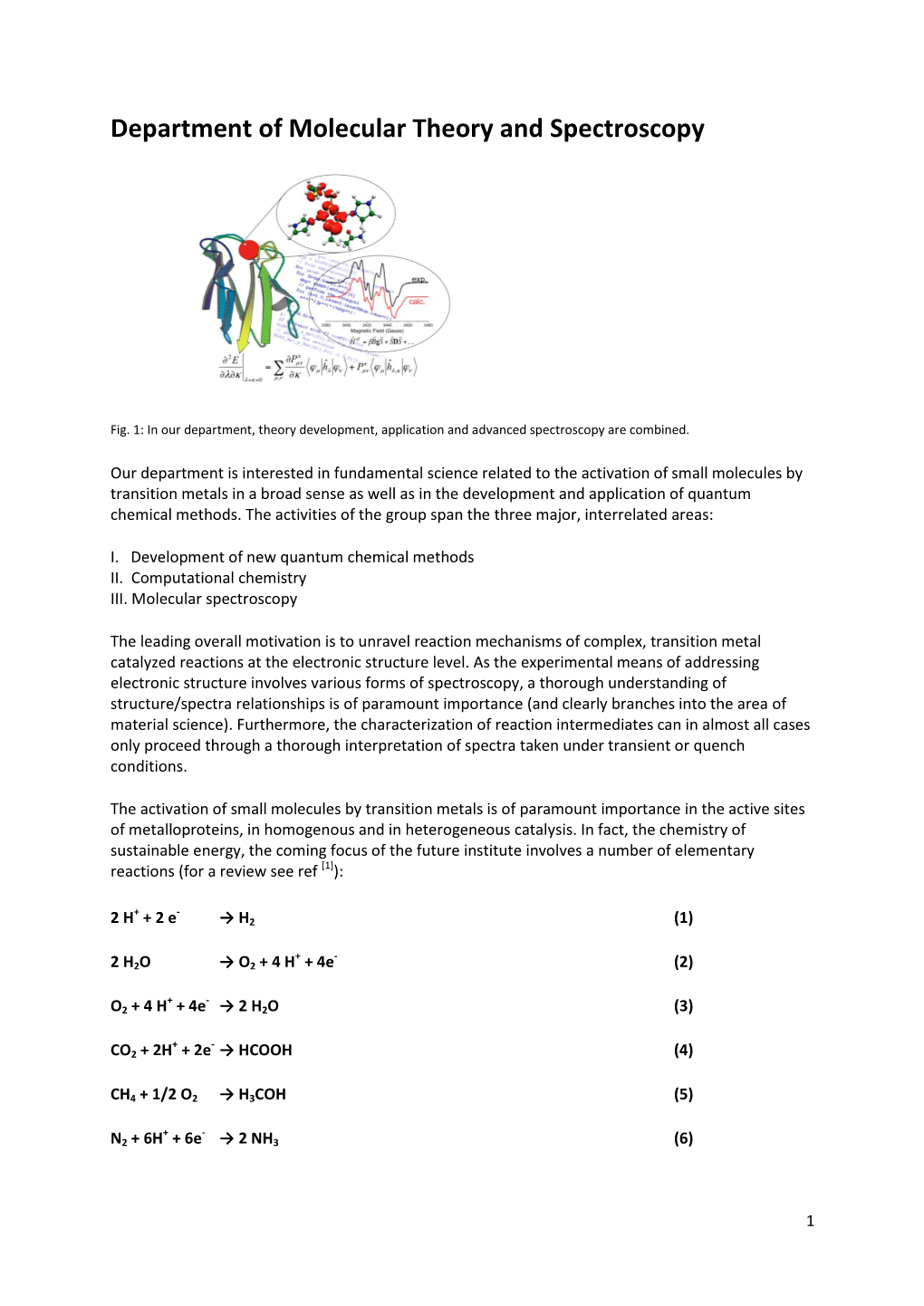 Department of Molecular Theory and Spectroscopy