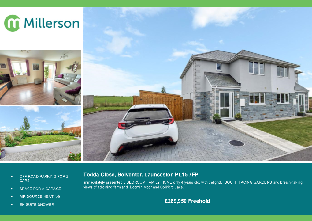 Todda Close, Bolventor, Launceston PL15 7FP £289,950 Freehold