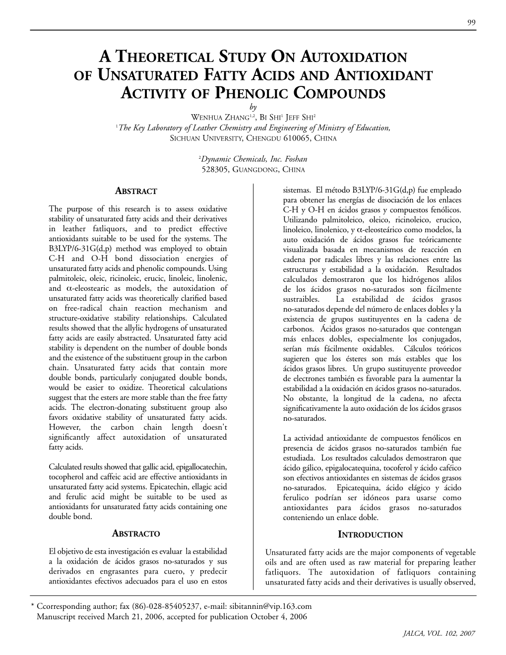 Of Unsaturated Fatty Acids and Antioxidant