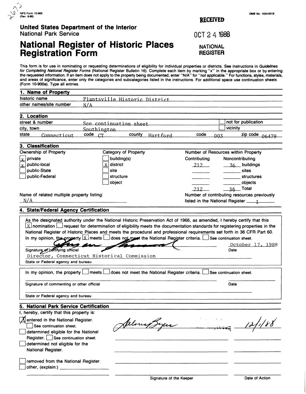 National Register of Historic Places Continuation Sheet