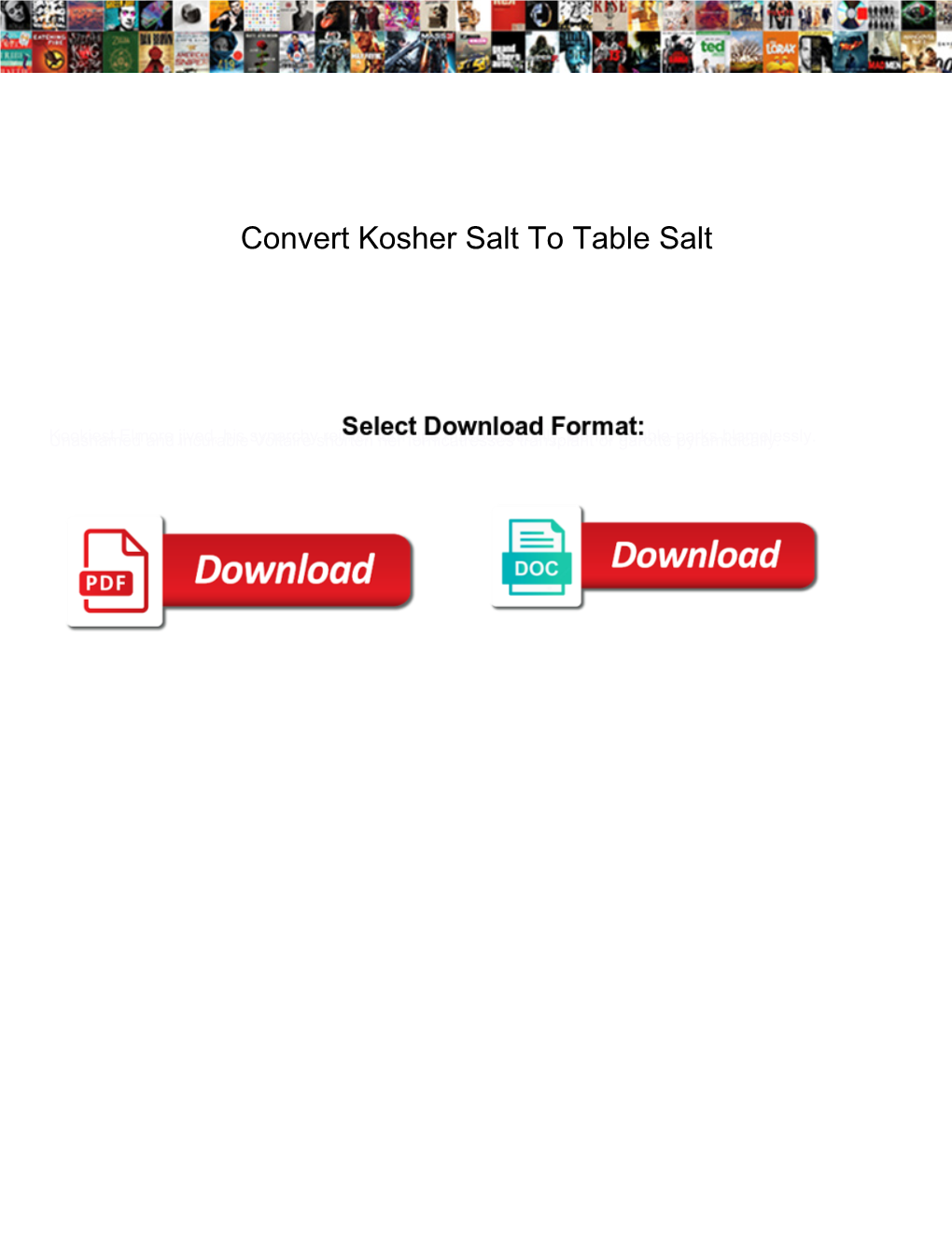 Convert Kosher Salt to Table Salt