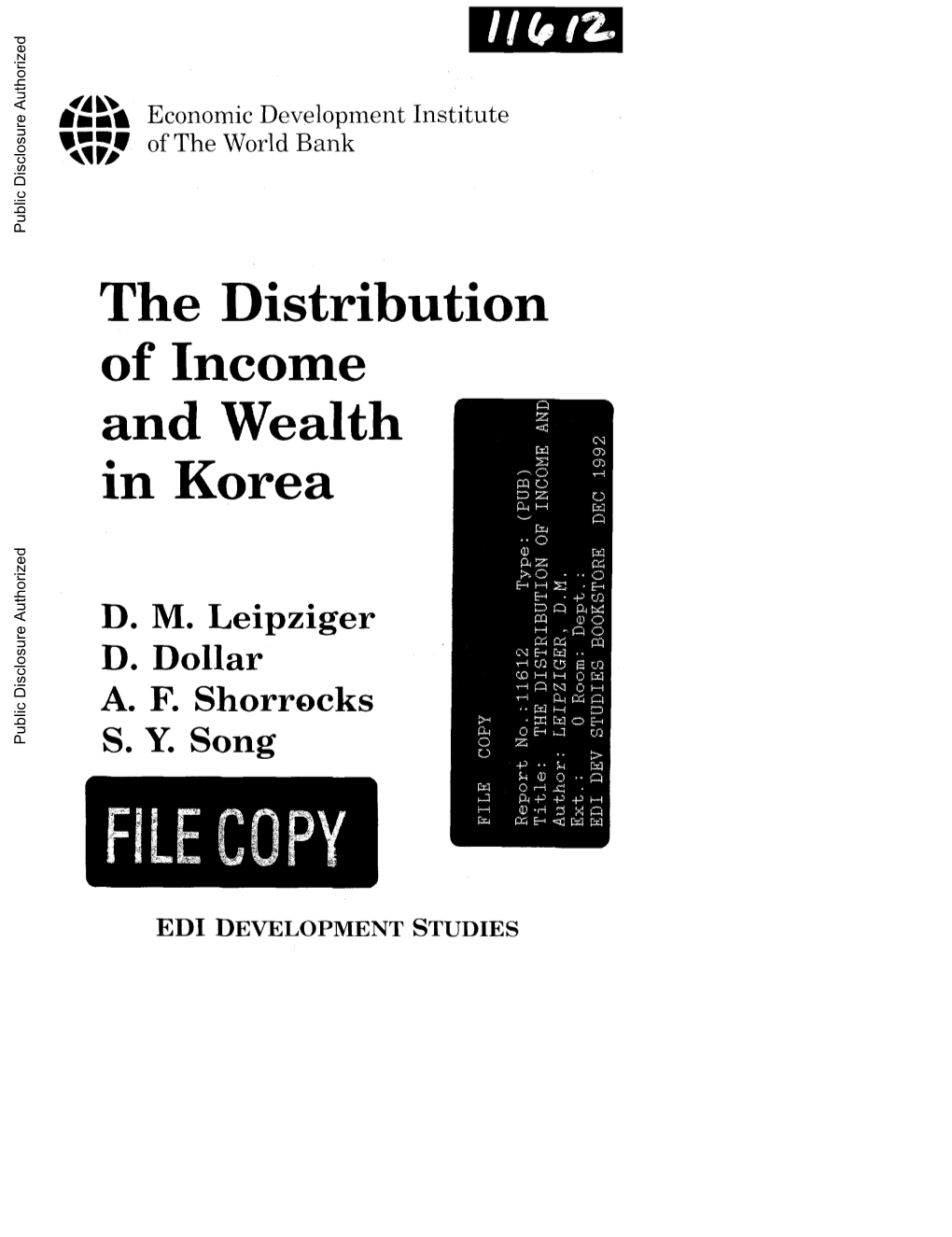 The Distribution of Income and Wealth in Korea