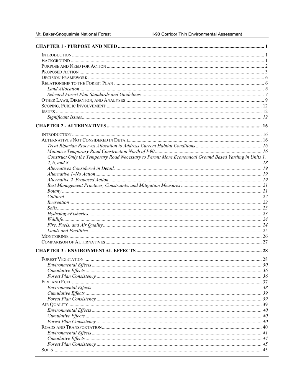 I-90 Corridor Thin Environmental Assessment