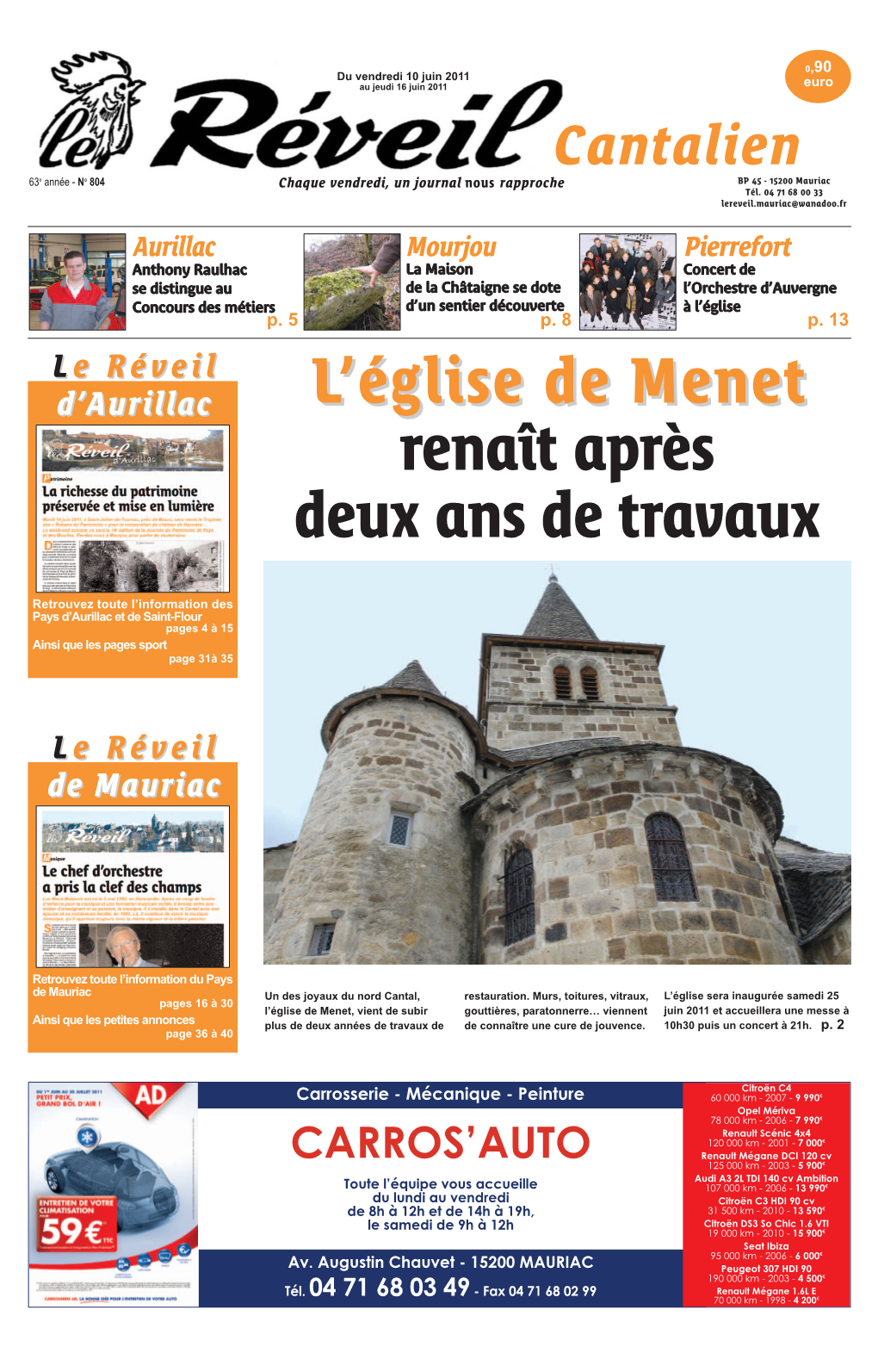 L'église De Menet Renaît Après Deux Ans