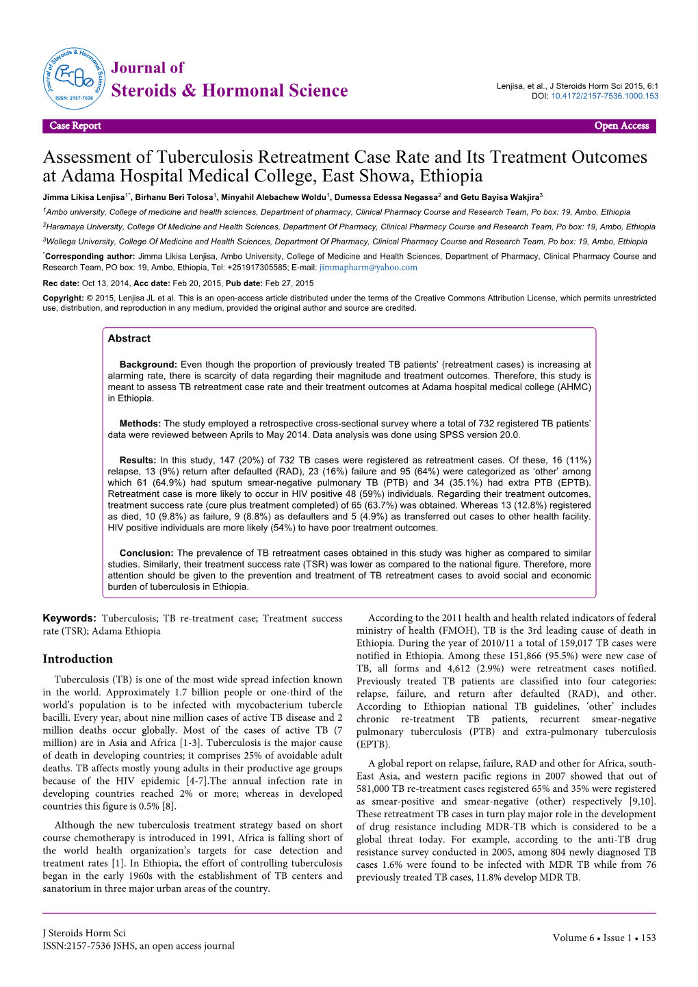 Assessment of Tuberculosis Retreatment Case Rate and Its