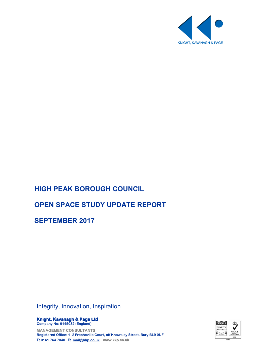 High Peak Open Space Study September 2017