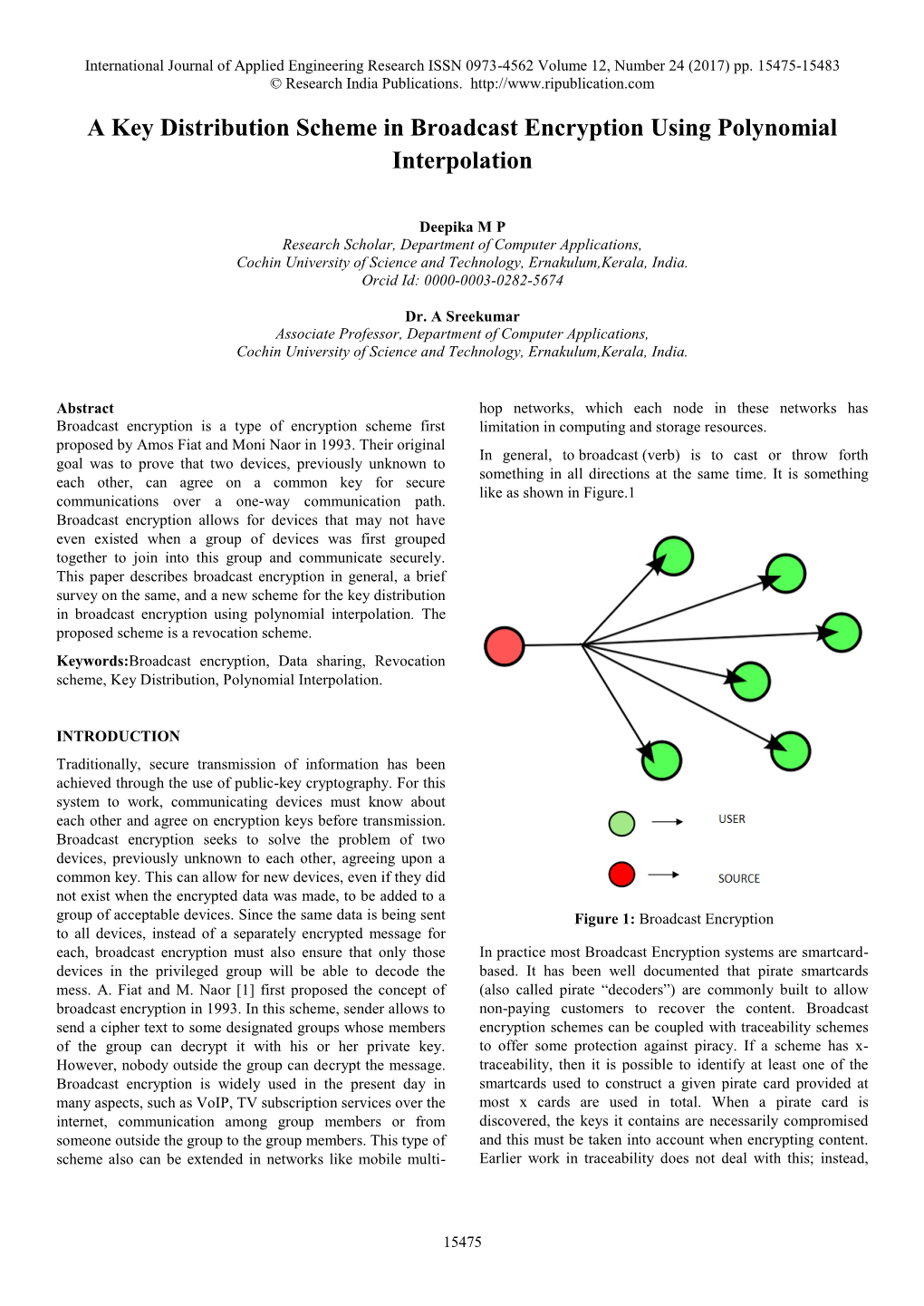 A Key Distribution Scheme in Broadcast Encryption Using Polynomial Interpolation