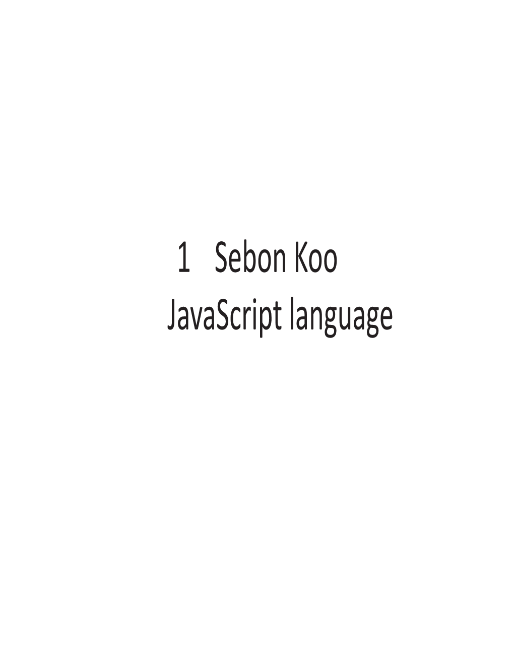 Sebon Koo Javascript Language Javascript
