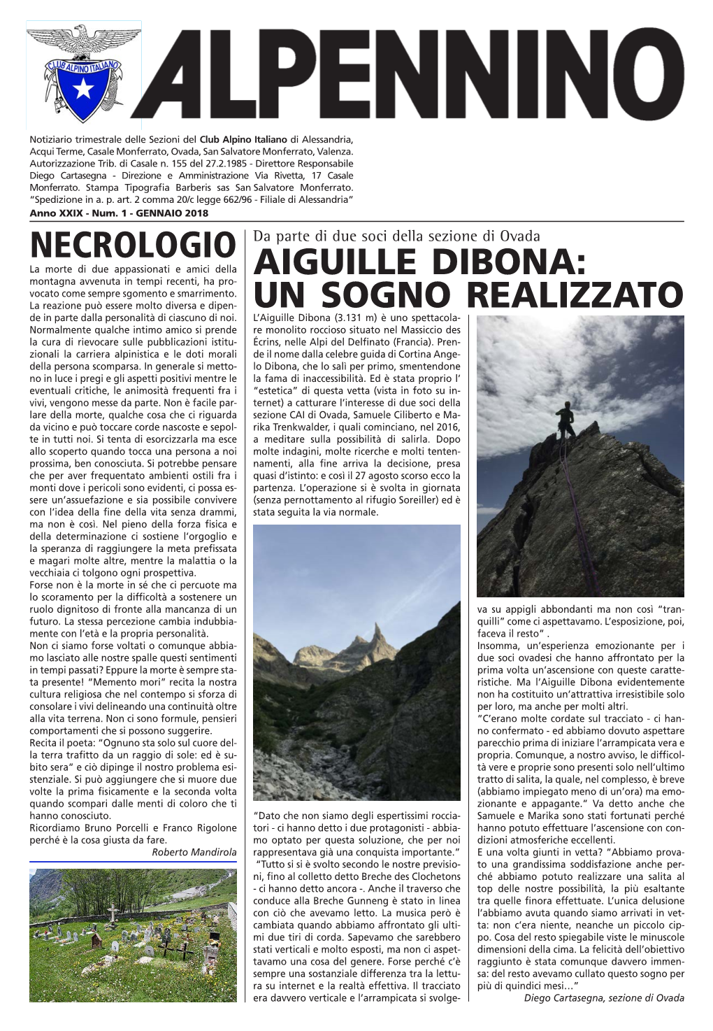 Aiguille Dibona: Un Sogno Realizzato Necrologio