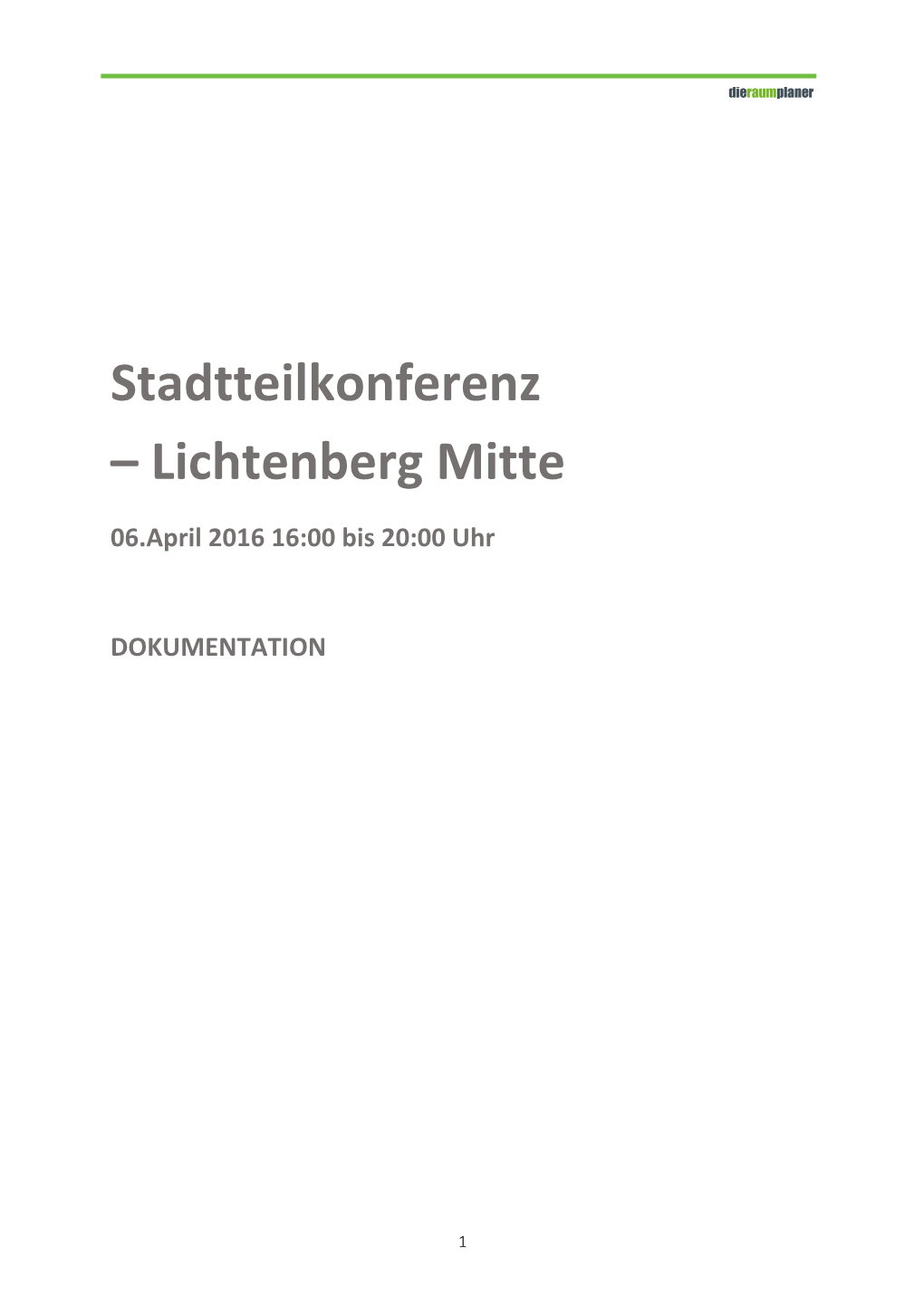 Dokumentation Stadtteilkonferenz Lichtenberg Mitte