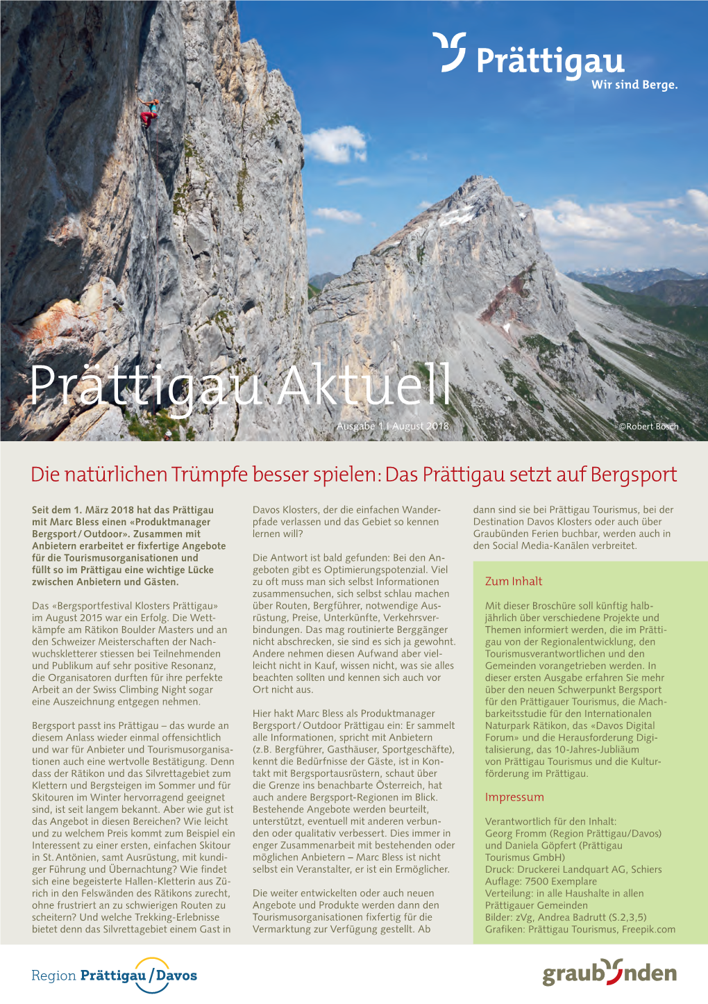 Prättigau Aktuell Ausgabe 1 I August 2018 ©Robert Bösch