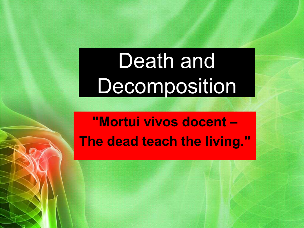 Death and Decomposition
