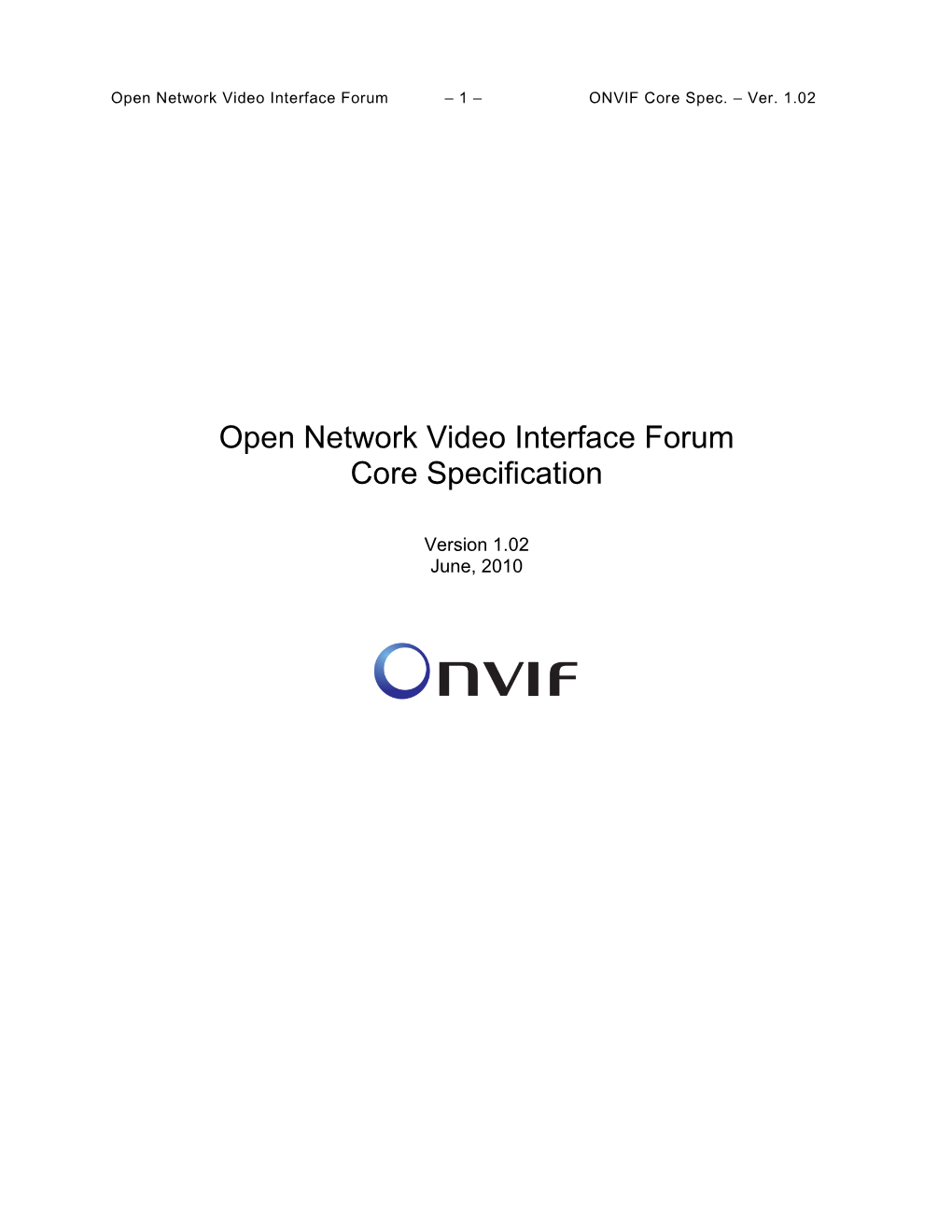 ONVIF Core Specification