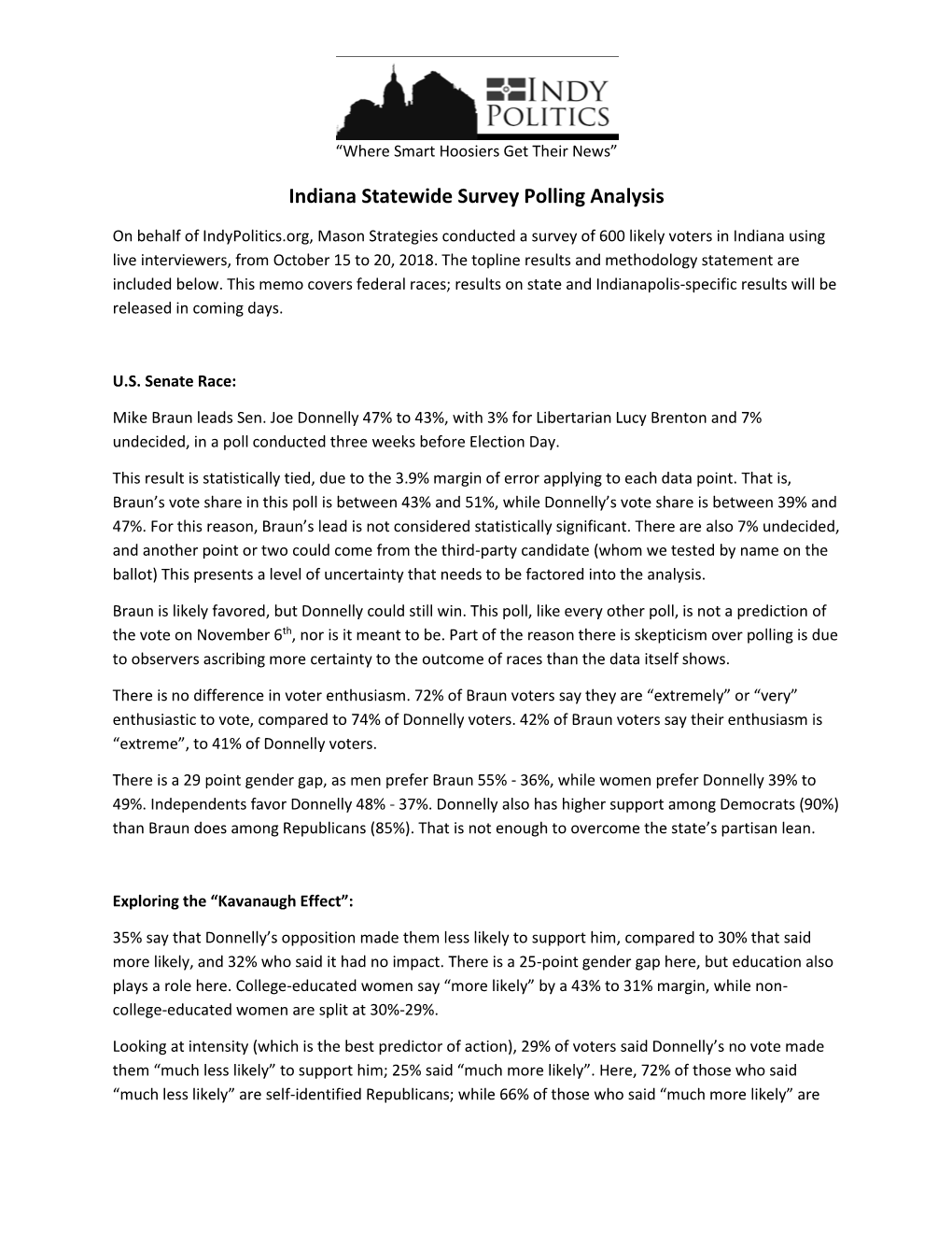 Indiana Statewide Survey Polling Analysis