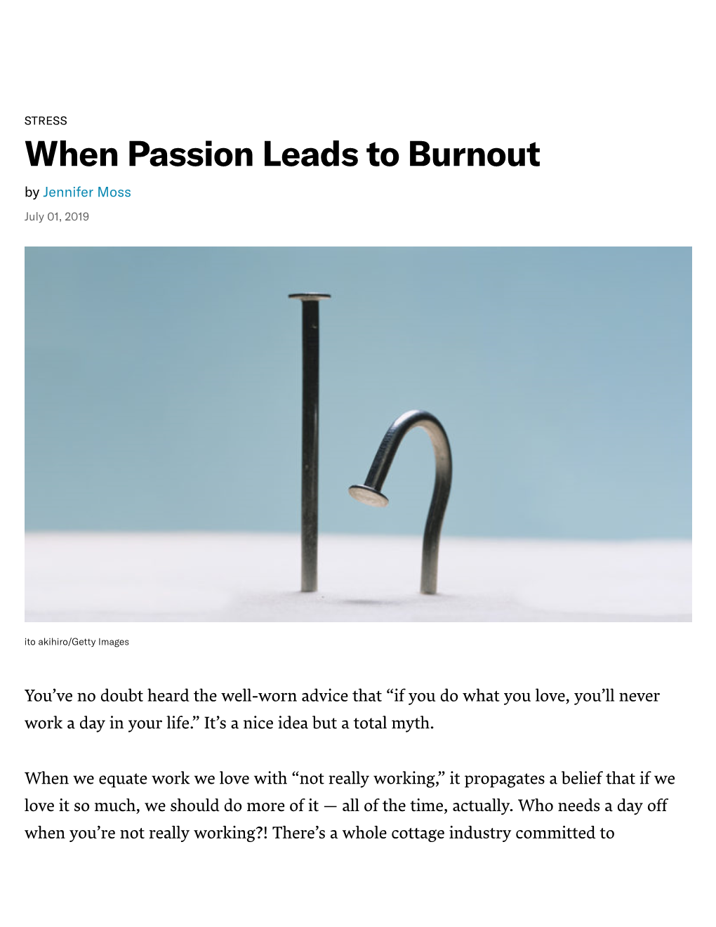 When Passion Leads to Burnout by Jennifer Moss