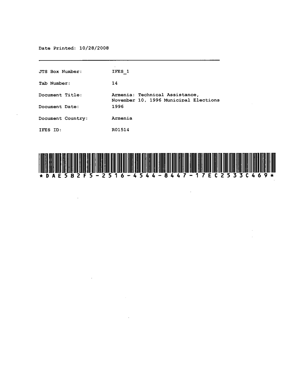 Municipal Elections Document Date: 1996