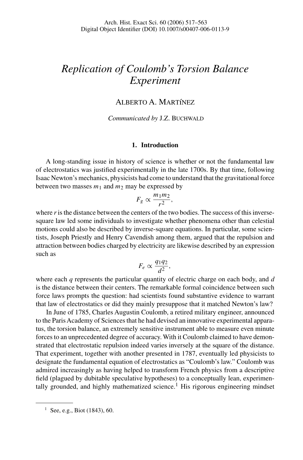 Replication of Coulomb's Torsion Balance Experiment