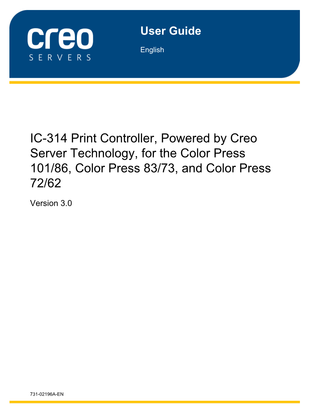 IC-314 Print Controller, Powered by Creo Server Technology, for the Color Press 101/86, Color Press 83/73, and Color Press 72/62