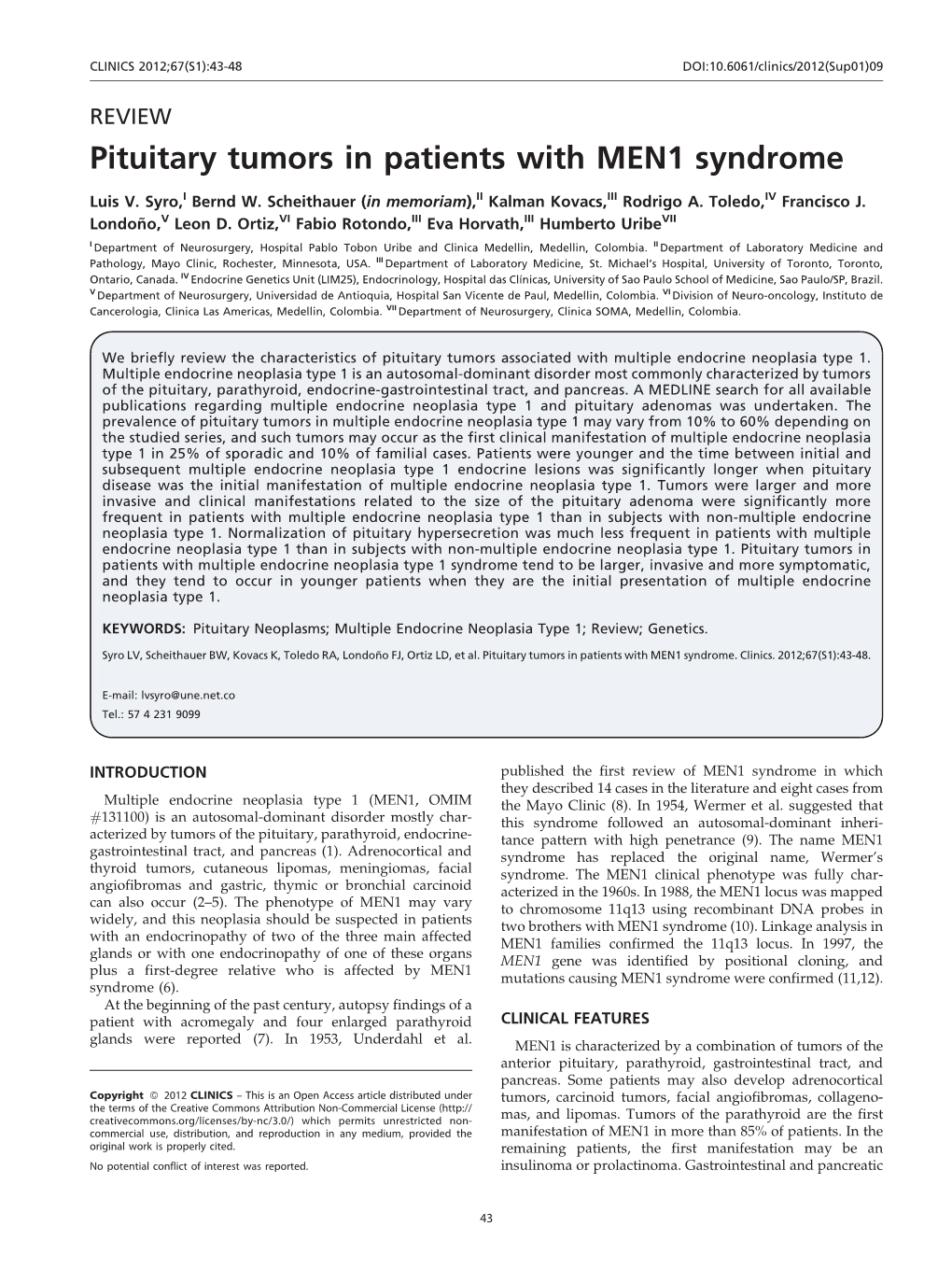 Pituitary Tumors in Patients with MEN1 Syndrome