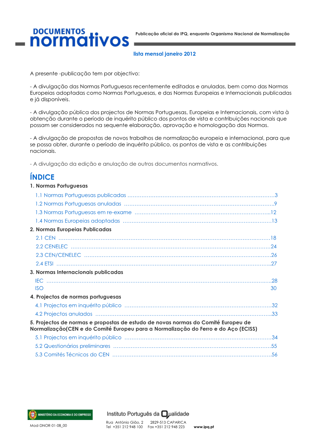 Lista Mensal De Janeiro 2012