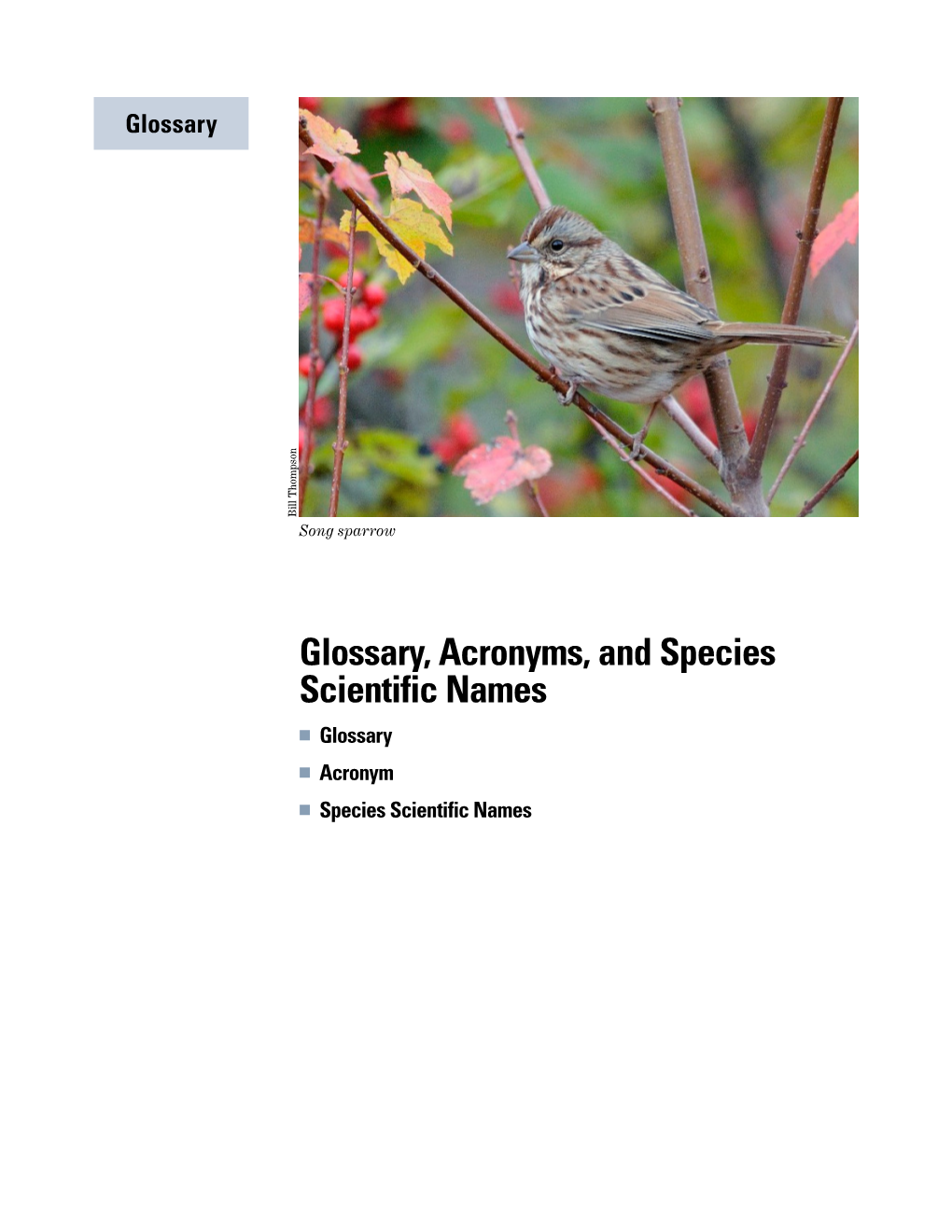 Glossary, Acronyms, and Species Scientific Names Glos-1 Glossary