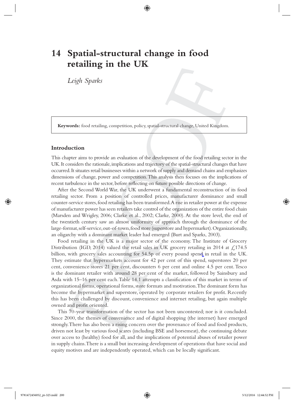 14 Spatial-Structural Change in Food Retailing in the UK
