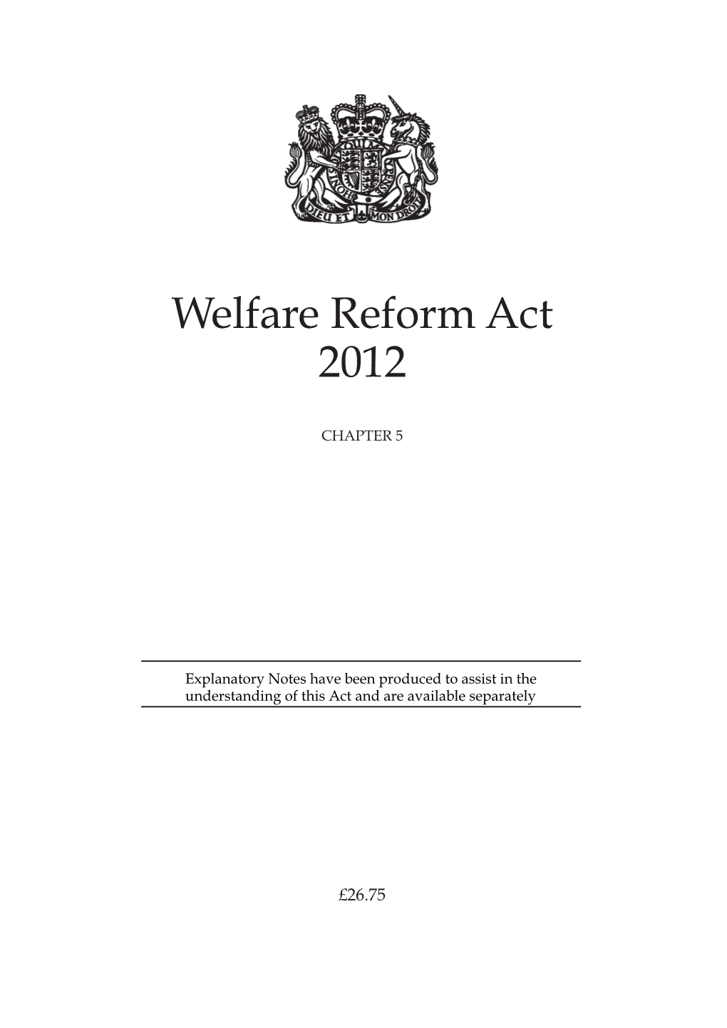 Welfare Reform Act 2012
