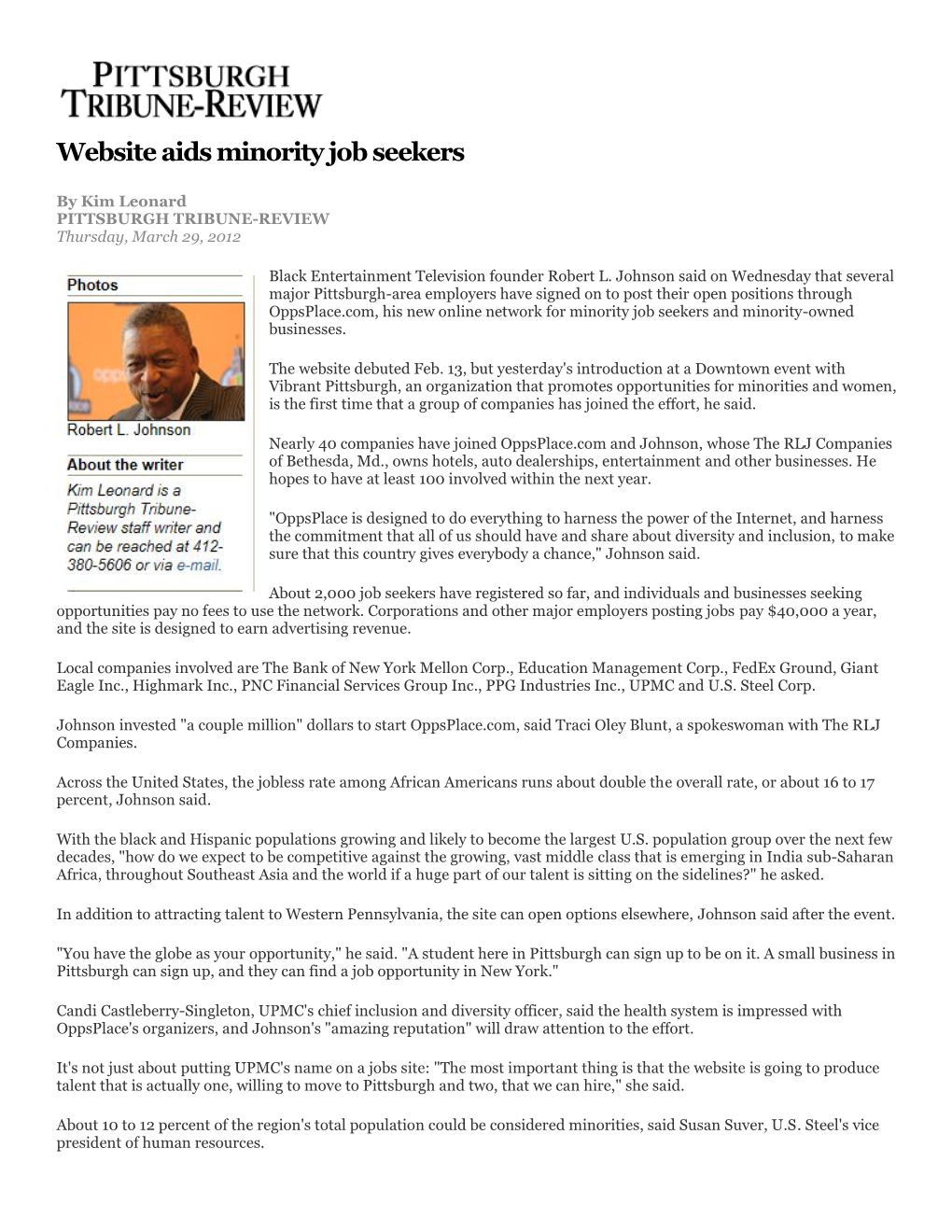 Website Aids Minority Job Seekers