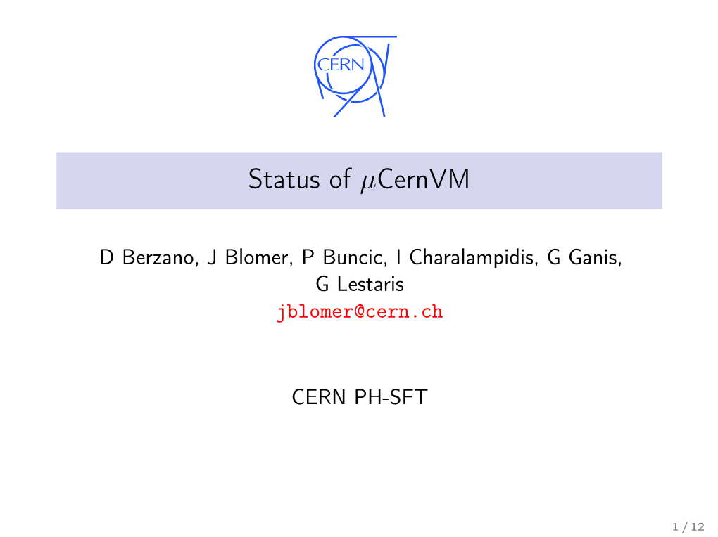 Status of Cernvm