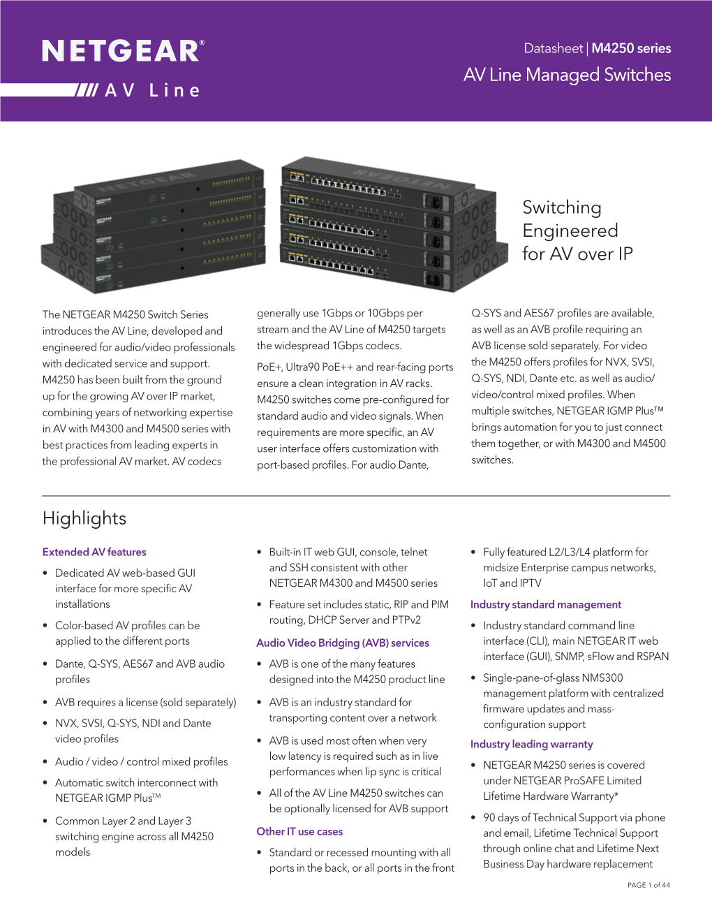 AV Line Managed Switches