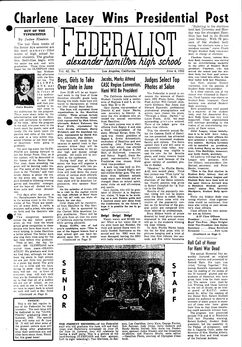 1952.06.04 Hamilton High School Federalist