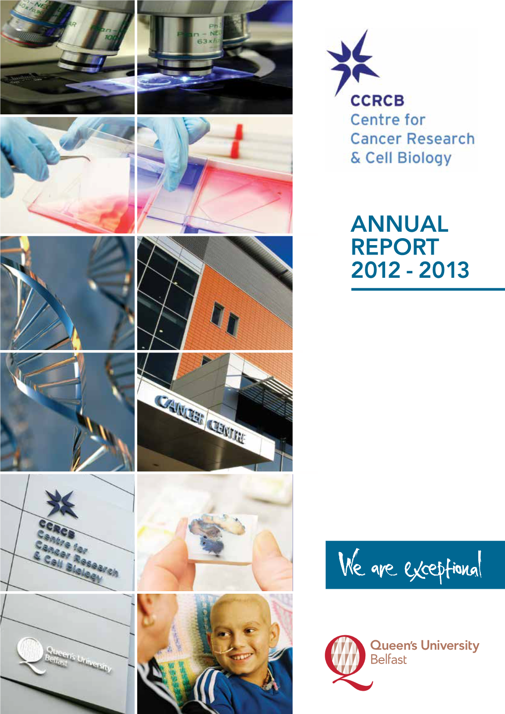 ANNUAL REPORT 2012 - 2013 2 Centre for Cancer Research & Cell Biology | Annual Report | 2012 - 2013 CONTENTS
