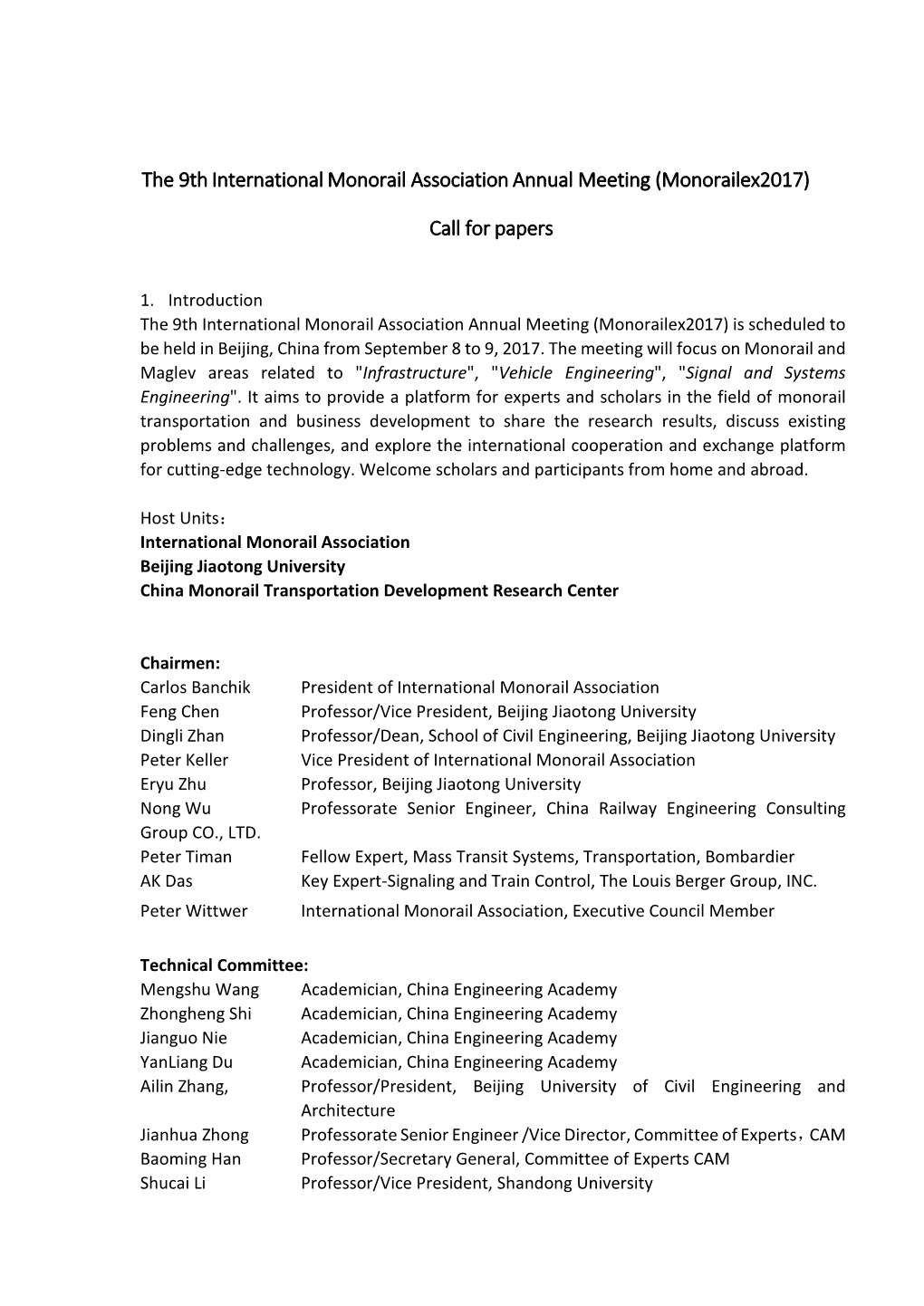 Call for Papers