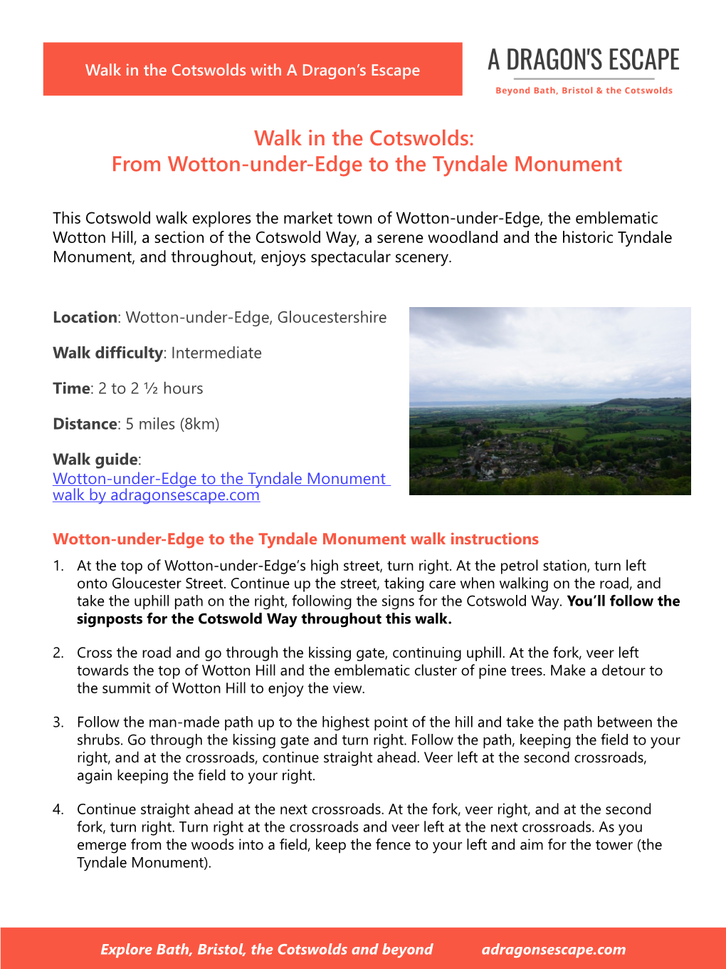 From Wotton-Under-Edge to the Tyndale Monument