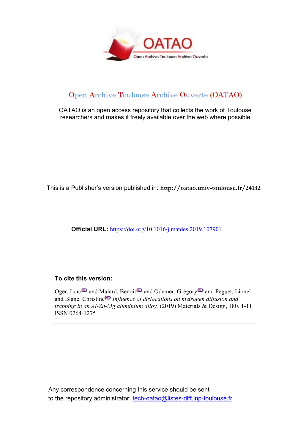 Influence of Dislocations on Hydrogen Diffusion and Trapping in an Al-Zn-Mg Aluminium Alloy